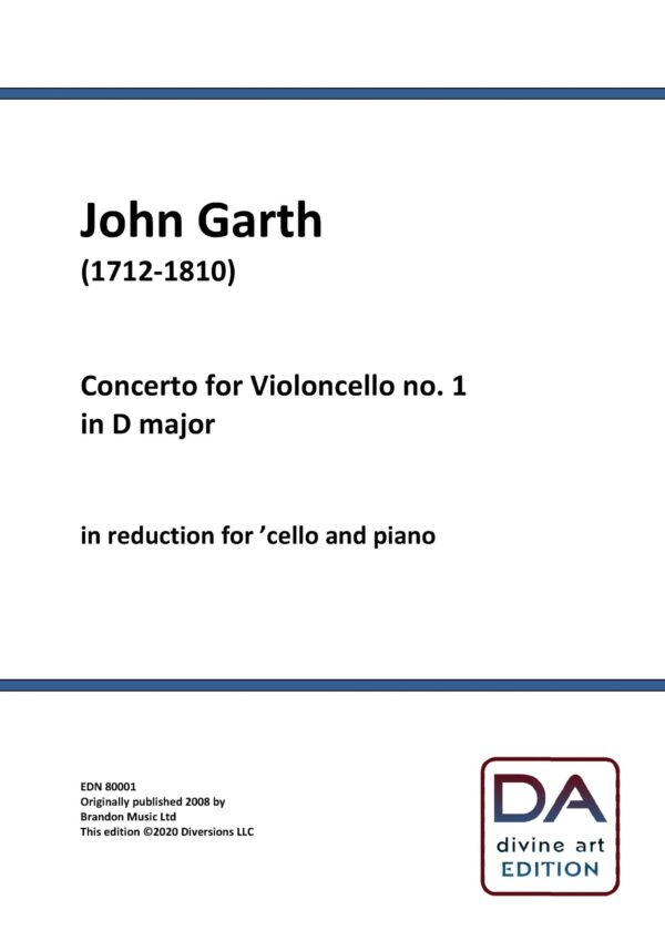 John Garth: Cello Concerto No. 1 (Cello/piano reduction score)
