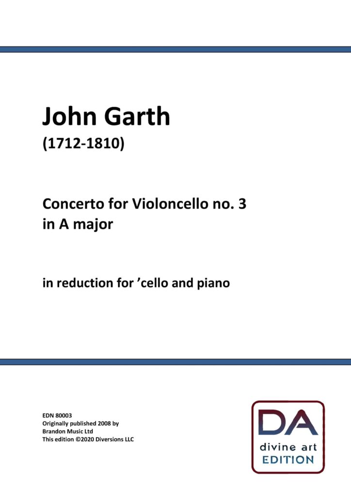 John Garth: Cello Concerto No. 3 (Cello/piano reduction score)