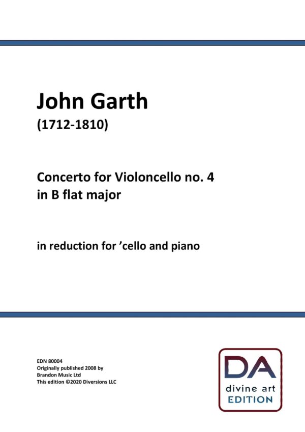 John Garth: Cello Concerto No. 4 (Cello/piano reduction score)