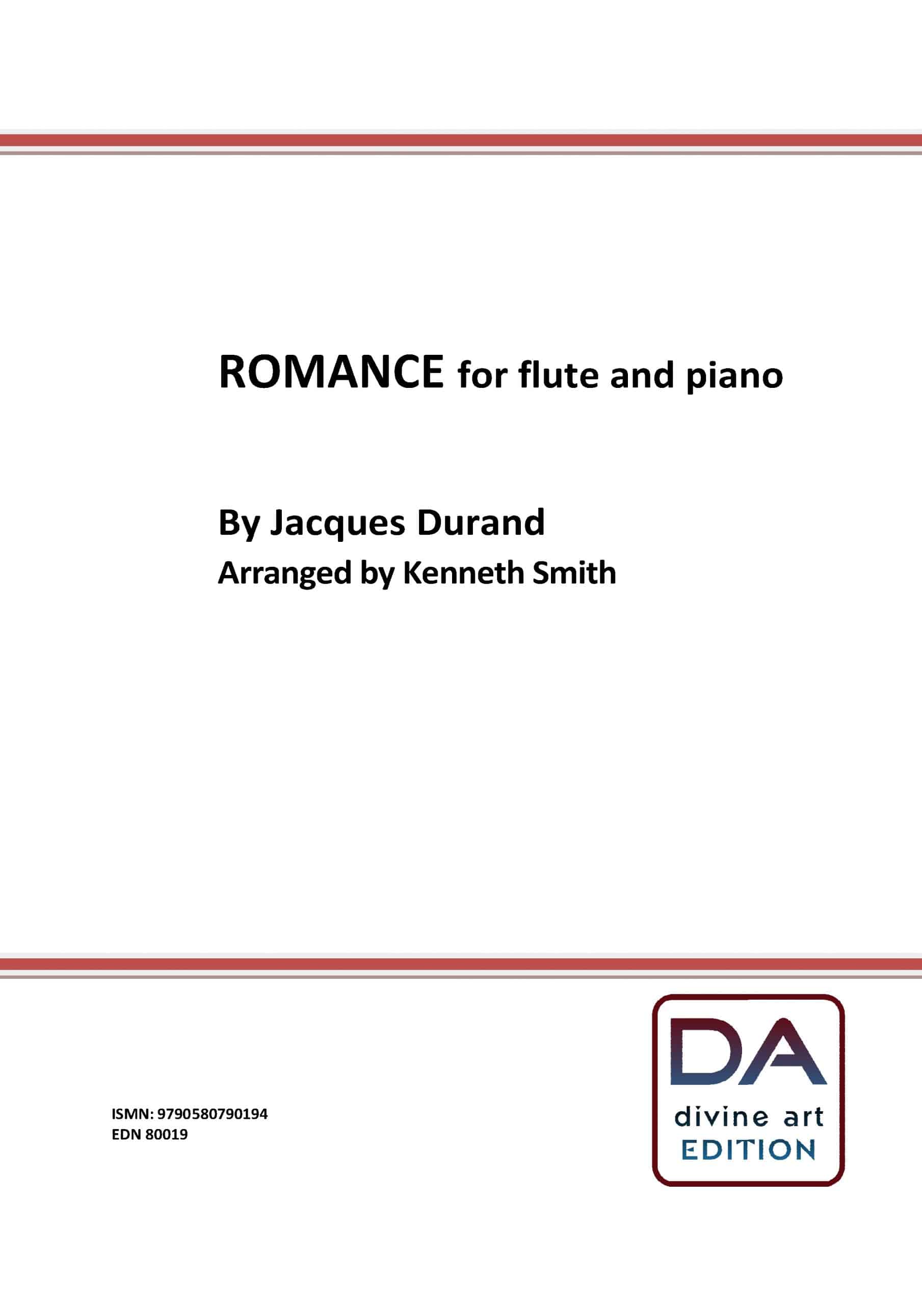 Romance for flute, Op. 7 by Jacques Durand arranged by Kenneth Smith (Score)