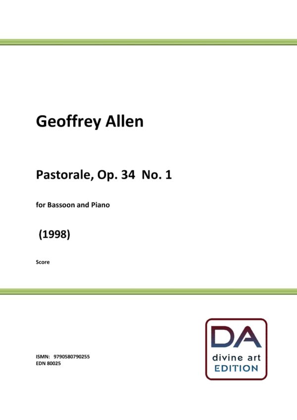 Geoffrey Allen: Pastorale for Bassoon and Piano, Op. 34 No. 1 (score)