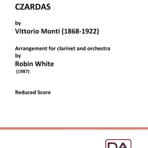 CZARDAS by Vittori Monti arranged by Robin White (Clarinet and orchestra) - score