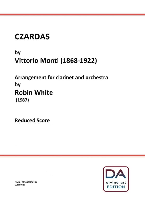CZARDAS by Vittori Monti arranged by Robin White (Clarinet and orchestra) - score