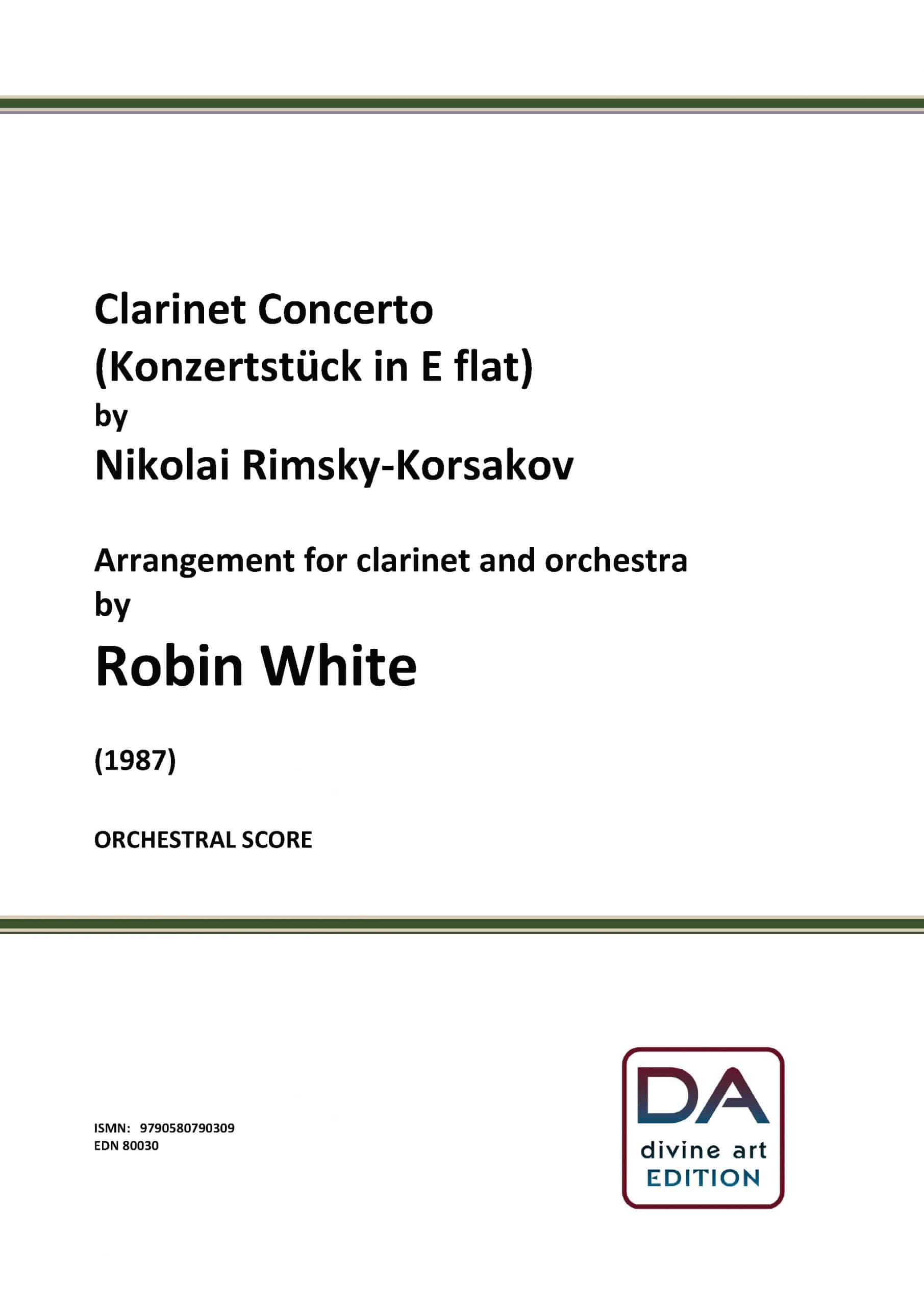 Rimsky-Korsakov, arr. Robin White: Konzertstück (Clarinet Concerto) - score